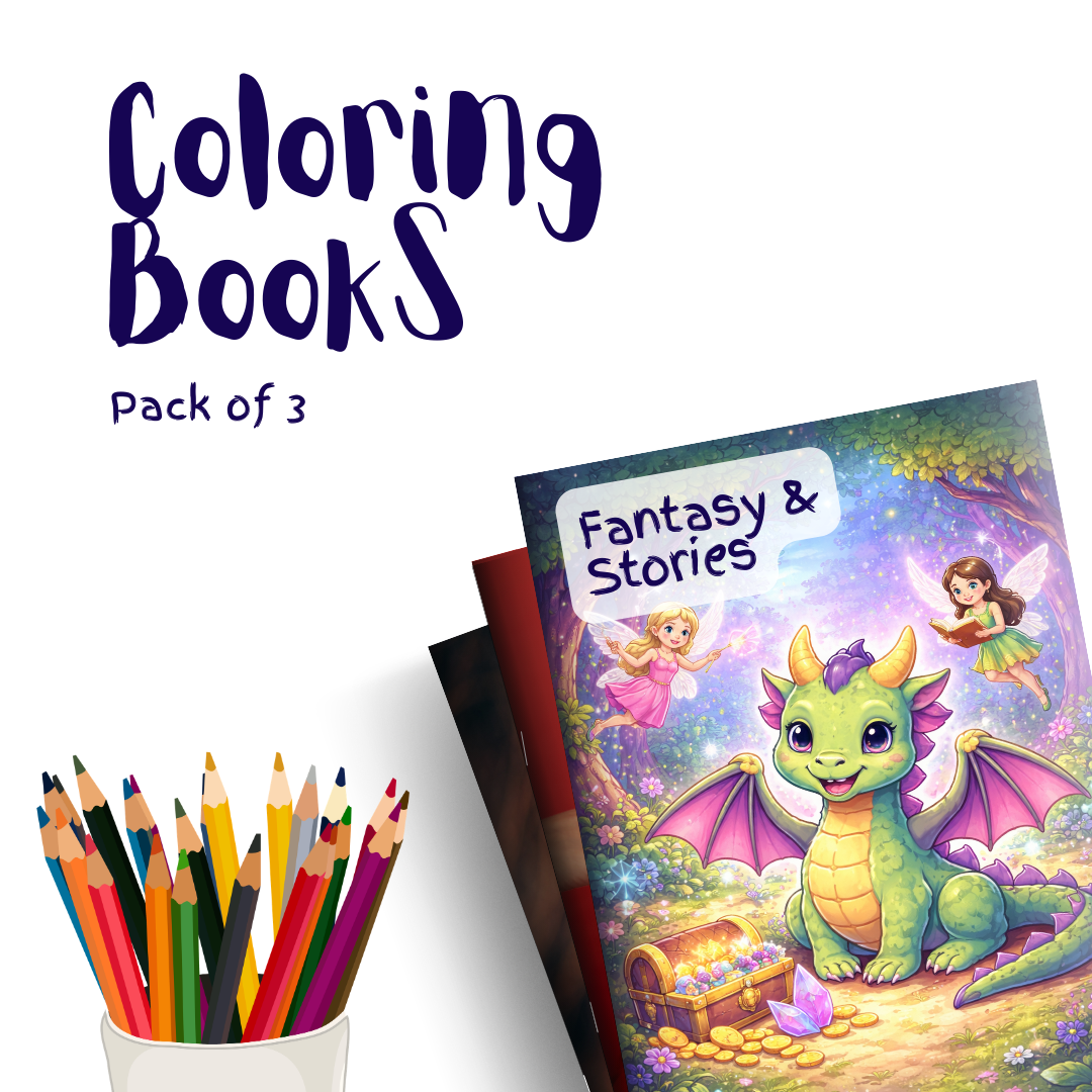 Fantasy & Stories – 3 Coloring Books
